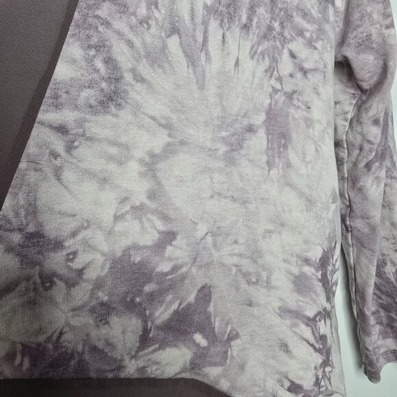 LOGO Lori Goldstein Cardigan Womens Large Lace Crochet Tie Dye Open Pockets - Picture 6 of 11